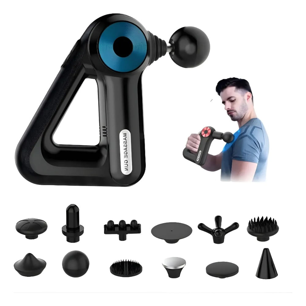 Pistola De Masaje De Tejido Profundo Masajeador Muscular Negro