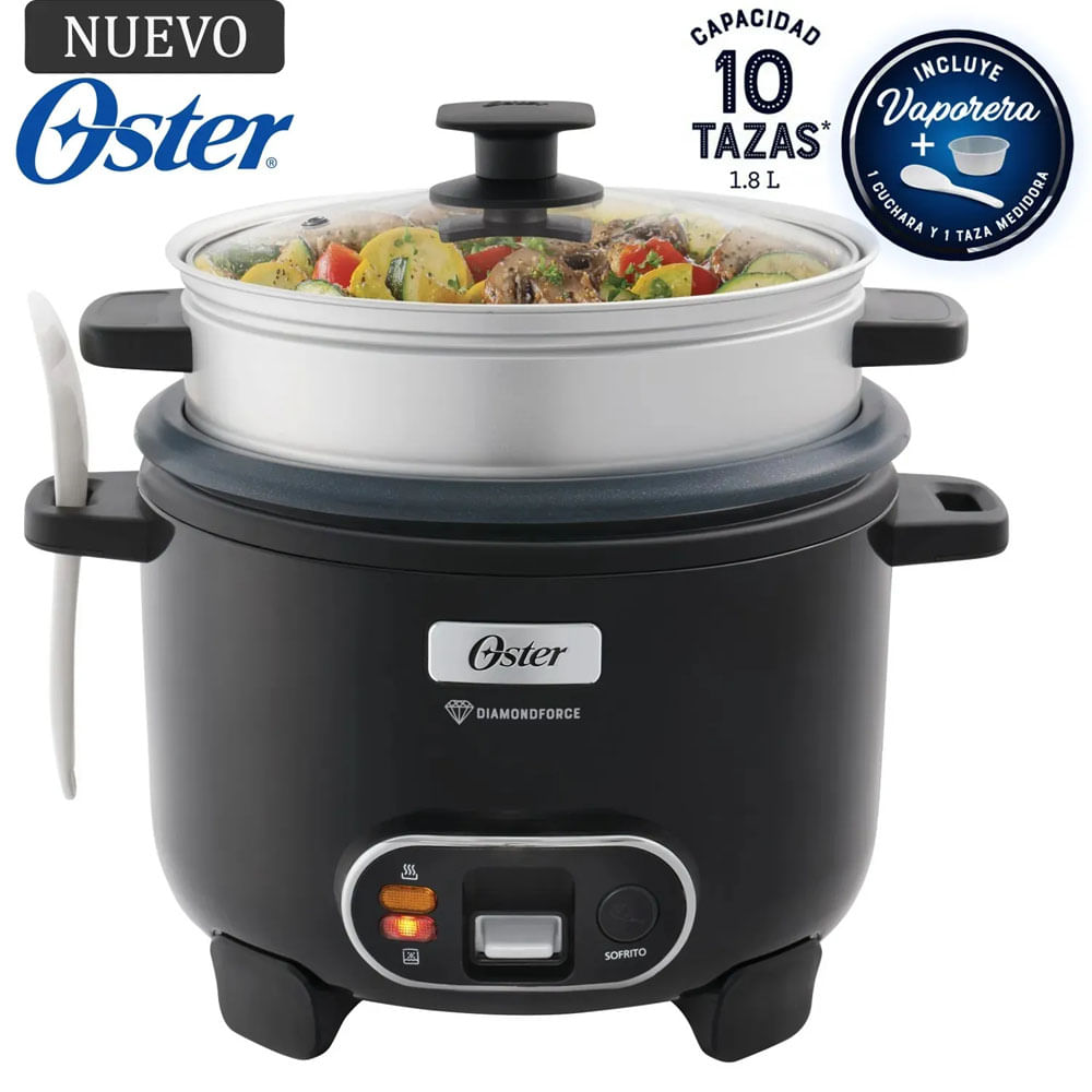 Arrocera Oster Sofrito Vaporera DiamondForce Negra CKSTRC10DFBLK