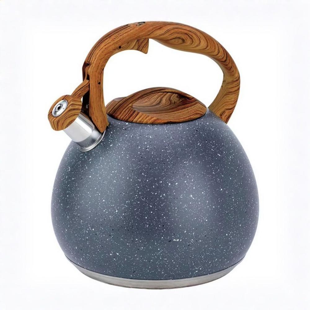 Tetera Silbadora Acero Inox Acabado Granito 5 Litro Plomo