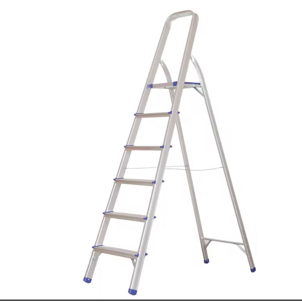 Escalera Aluminio Plegable 6 Peldaños Antideslizan