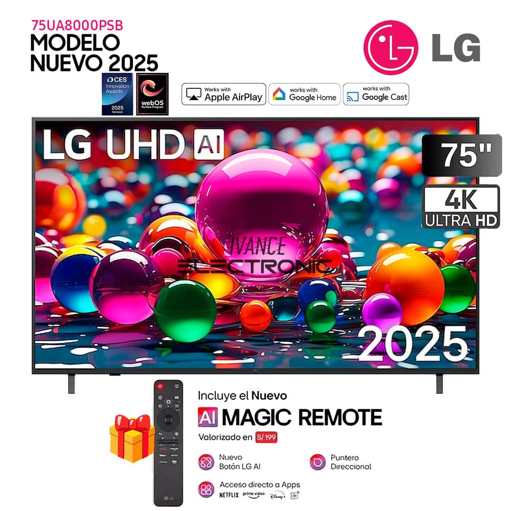 Televisor Smart TV 75 Pulg LED 4K UHD 75UA8000PSB- Control Inteligente MAGIC Modelo 2025