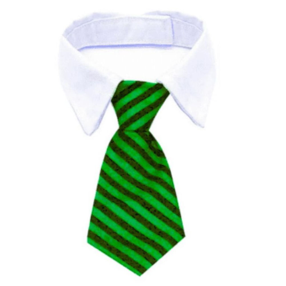 CORBATA CON CUELLO PARA MASCOTA VERDE RAYAS
