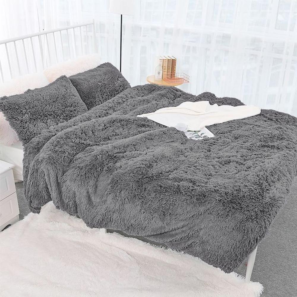 cubrecama 1plz peluche corto plomo
