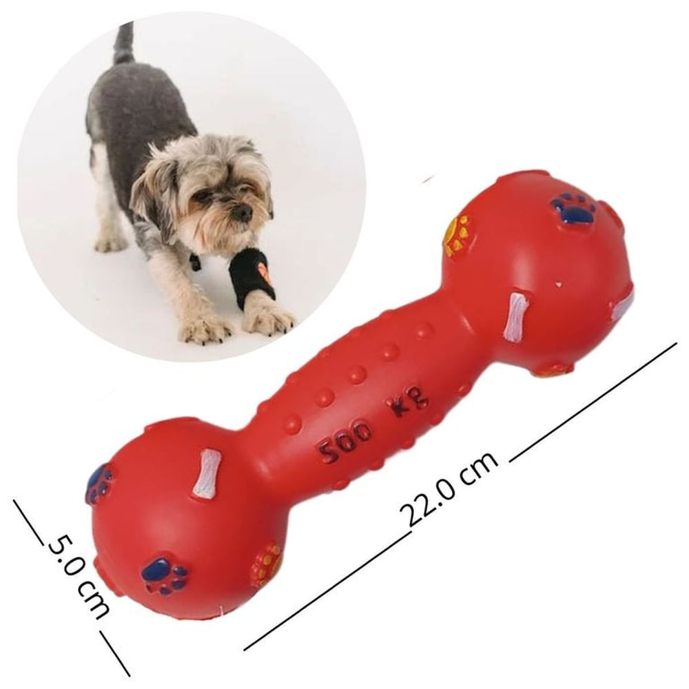 Juguete para Perro Mancuerna De Plástico Roja