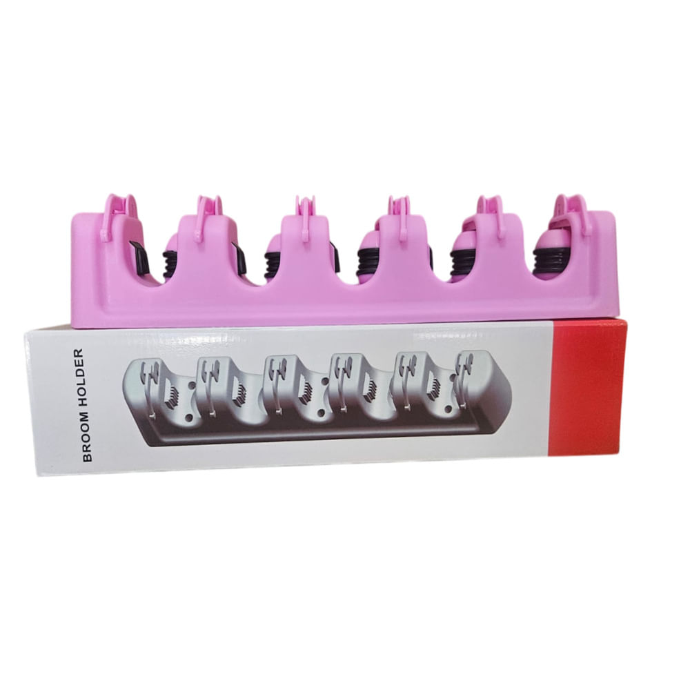 Soporte para Escobas de Cocina Montaje en Pared Fucsia