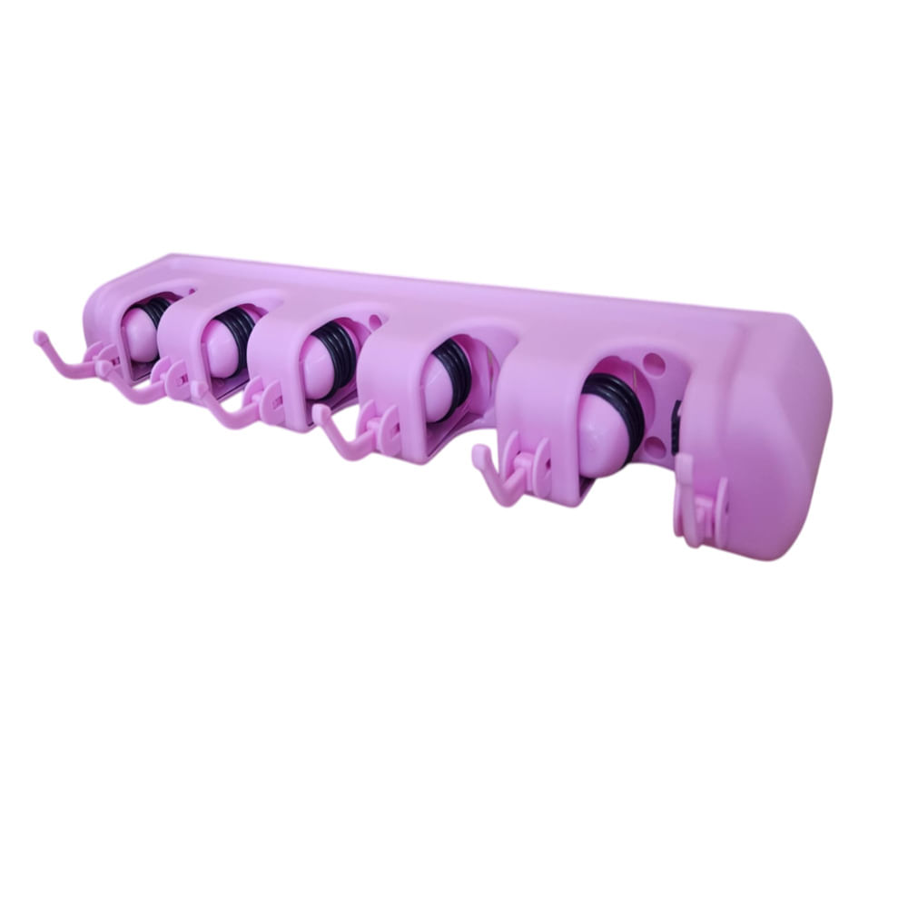 Colgador de Escoba y Trapeador de Pared para Baño Fucsia