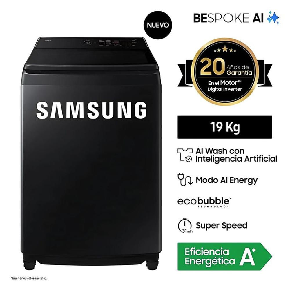 Lavadora Samsung 19KG AI Wash EcoBubble WA80F19S8BPE