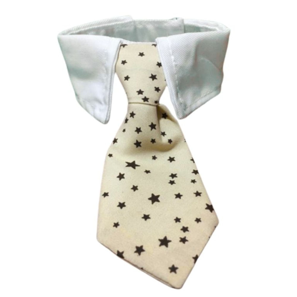 CORBATA CON CUELLO PARA MASCOTA CAQUI ESTRELLAS