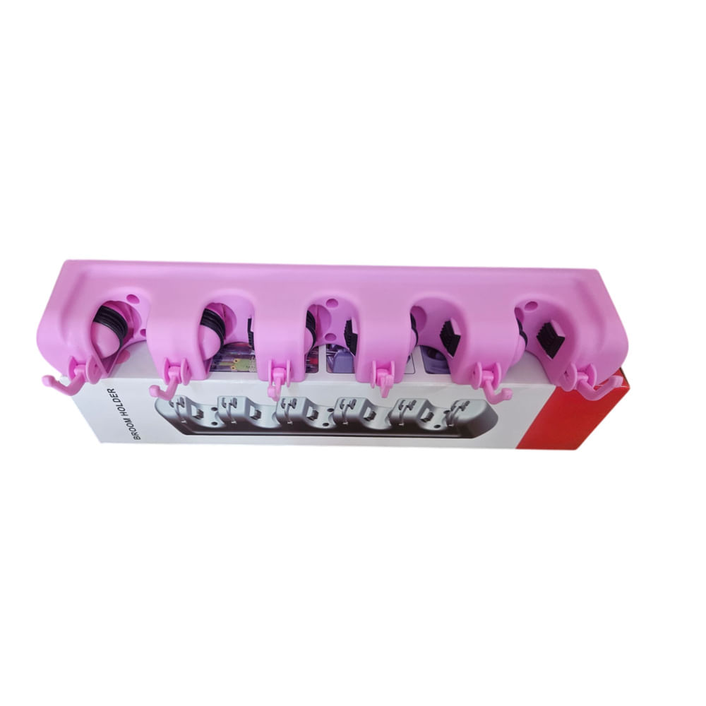 Rack Organizador Escobas Colgador de Escobas Soporte Escobas Fucsia