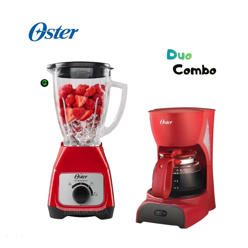 Combo Oster Licuadora BLSTKAGRRD 1.5 L y Cafetera Roja 4 Tazas