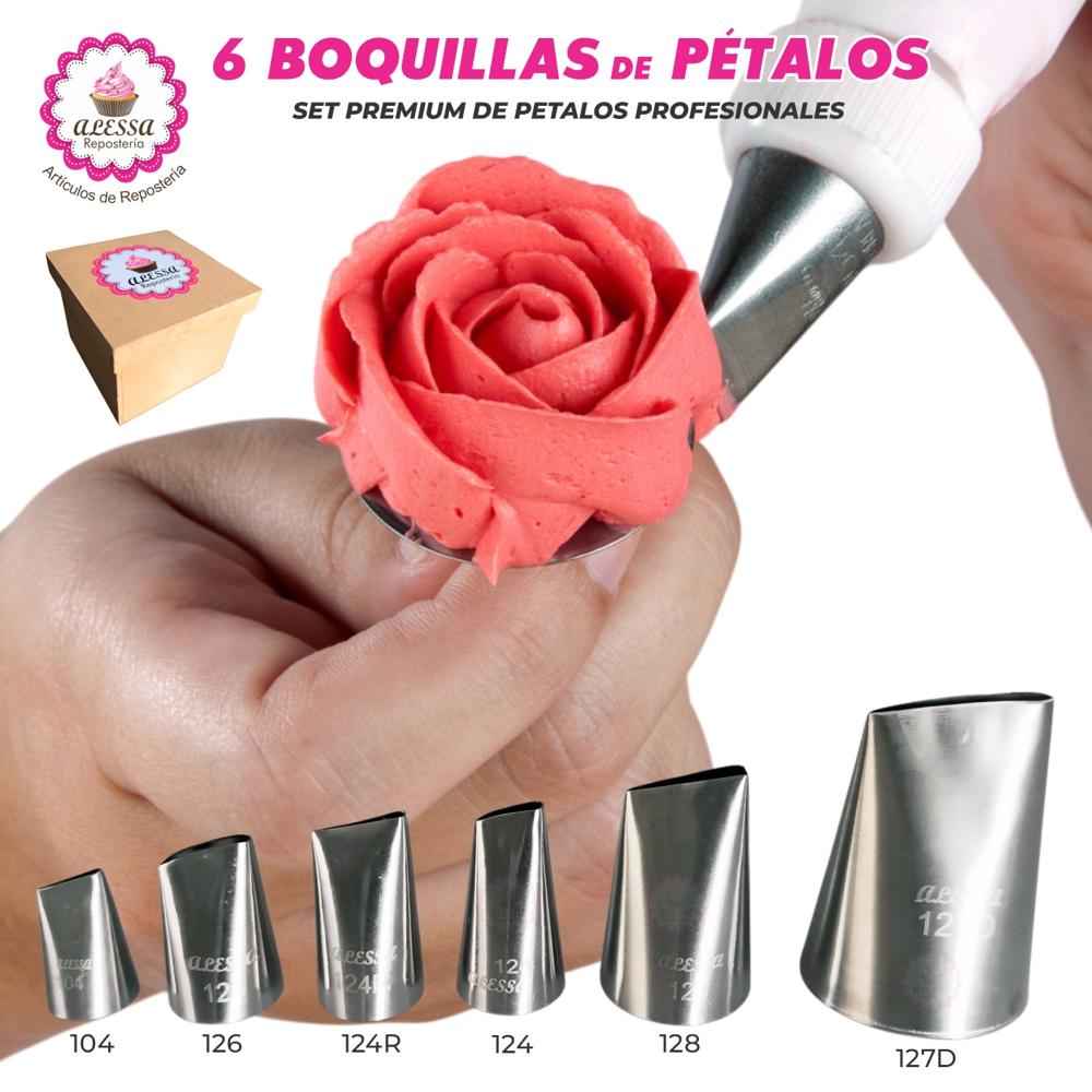 Set Premium de 6 Boquillas Profesionales para Pétalos en Repostería