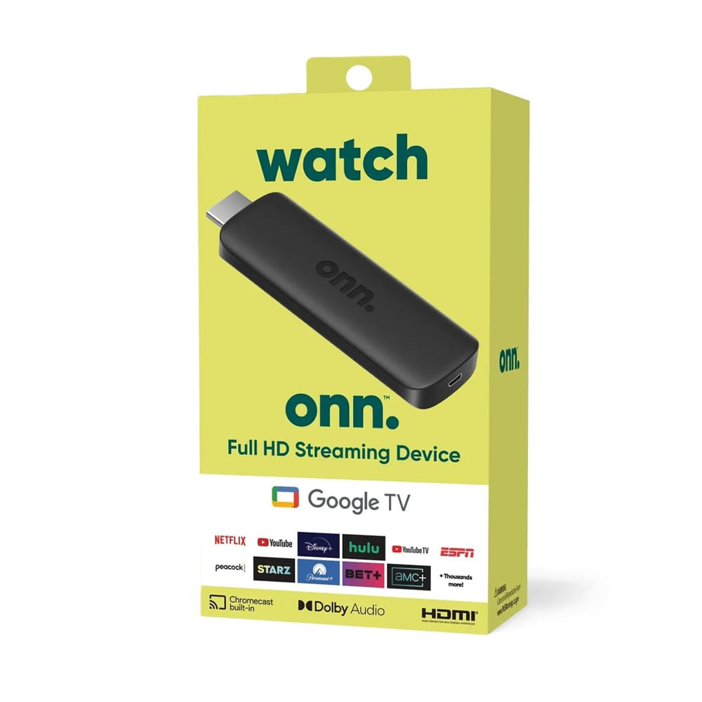 Onn Full HD Google TV Streaming Device Negro