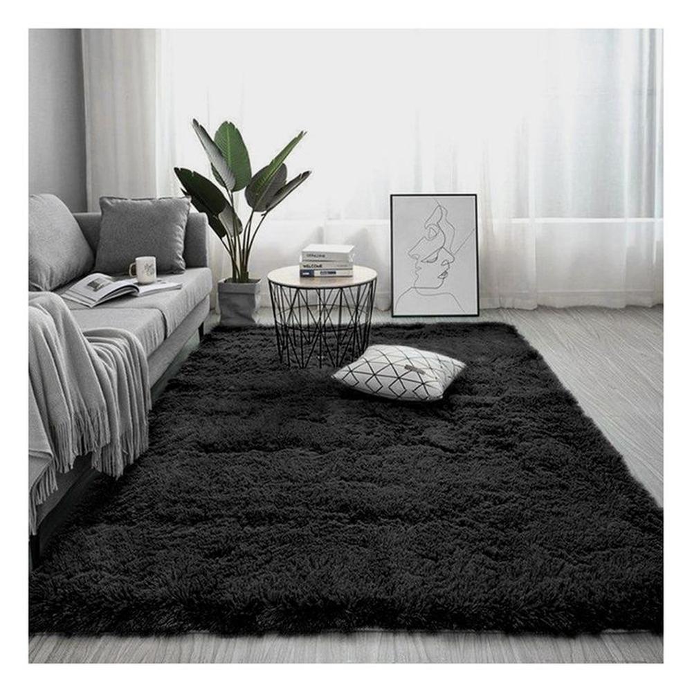 alfombra peluche largo CUADRADO 100mx100m negro
