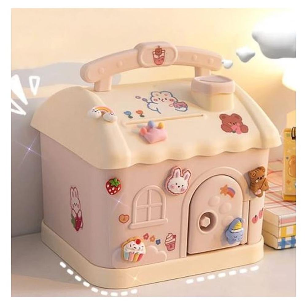 ALCANCIA CASITA MODELO KAWAI CON STIKER 2D y 3D