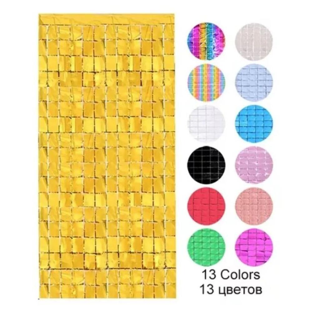 4 Cortinas  Cuadrada Metálica Para Cumpleaños De Colores