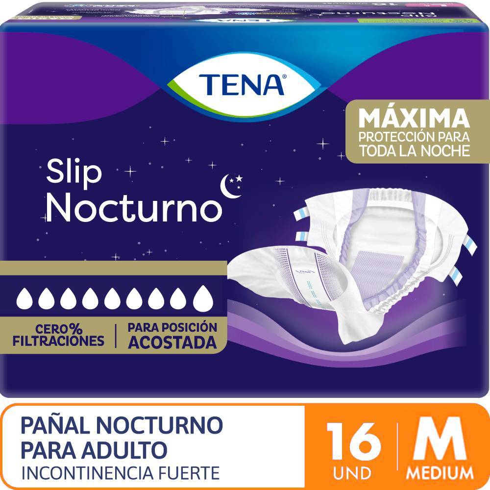 Pañal para Adulto TENA Slip Nocturno Talla M Paquete 16un Pañal para Adulto TENA Slip Nocturno Talla M Paquete 16un