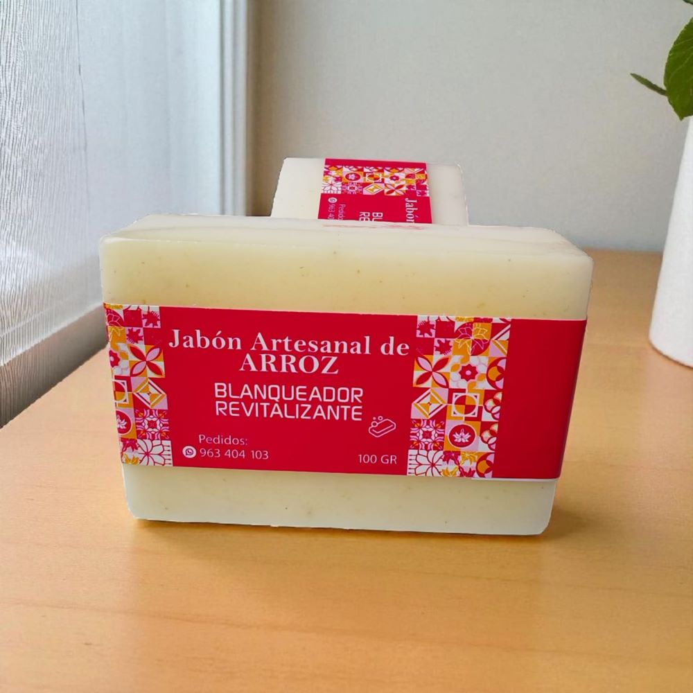 Jabon Artesanal de Arroz Aclarante e Hidratante - Pack 2 Und.