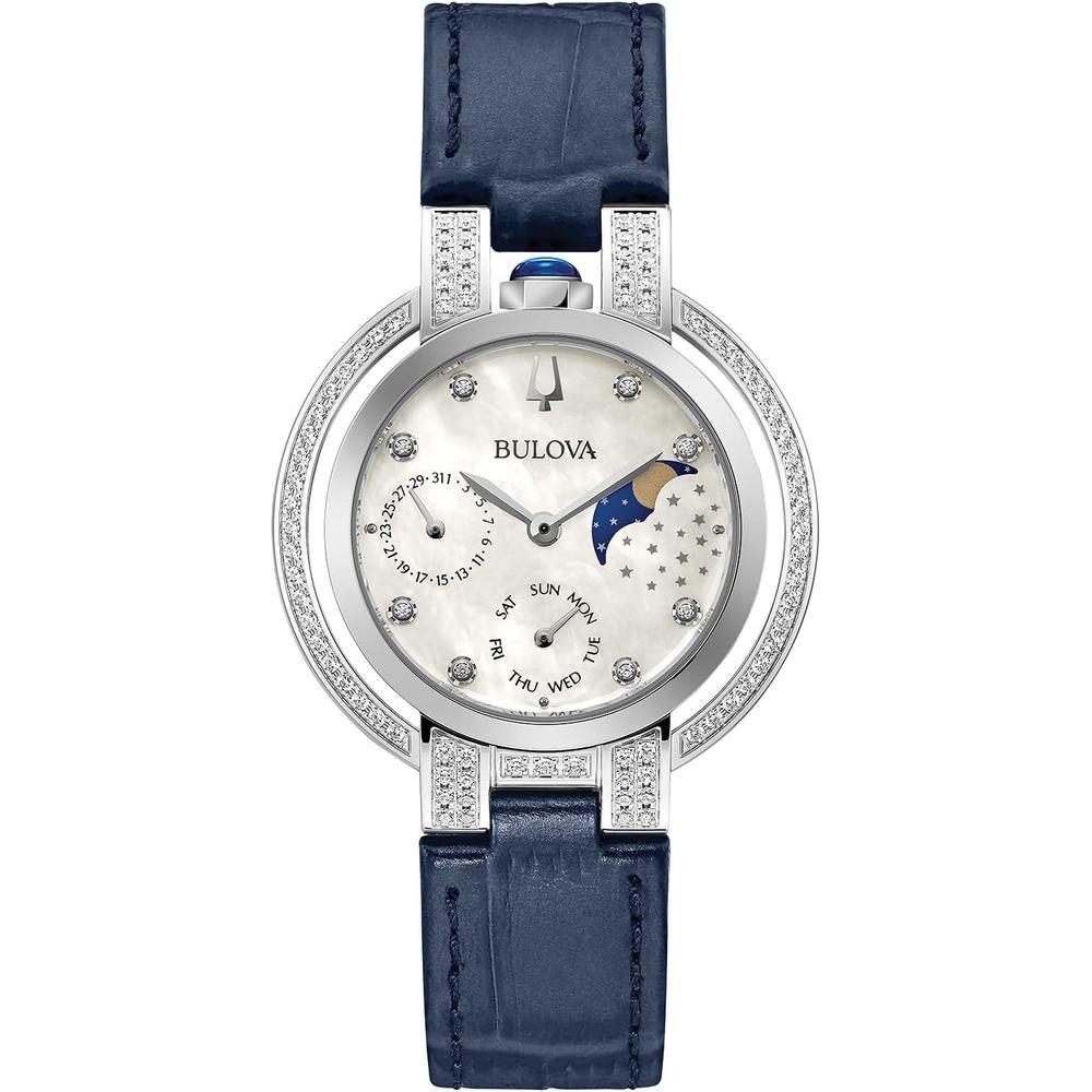 Bulova reloj Rubaiyat mujer cuarzo fase lunar diamantes | Azul