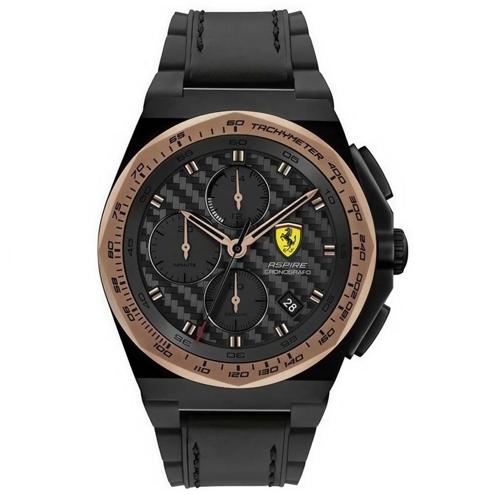 Reloj Ferrari Aspire 0830867 Fecha Cronómetro Acero Inoxidable Correa de Silicona Negro Reloj Ferrari Aspire 0830867 Fecha Cronómetro Acero Inoxidable Correa de Silicona Negro