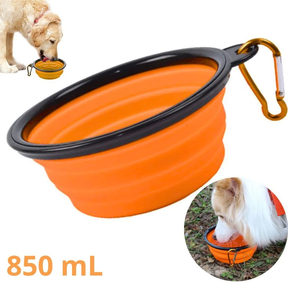PLATO PORTATIL PLEGABLE PARA MASCOTA 850mL - NARANJA INTENSO ANARANJADO PLATO PORTATIL PLEGABLE PARA MASCOTA 850mL - NARANJA INTENSO ANARANJADO