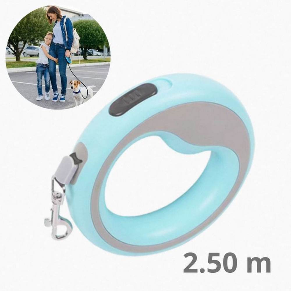 CORREA RETRACTIL CIRCULAR PARA MASCOTA CELESTE