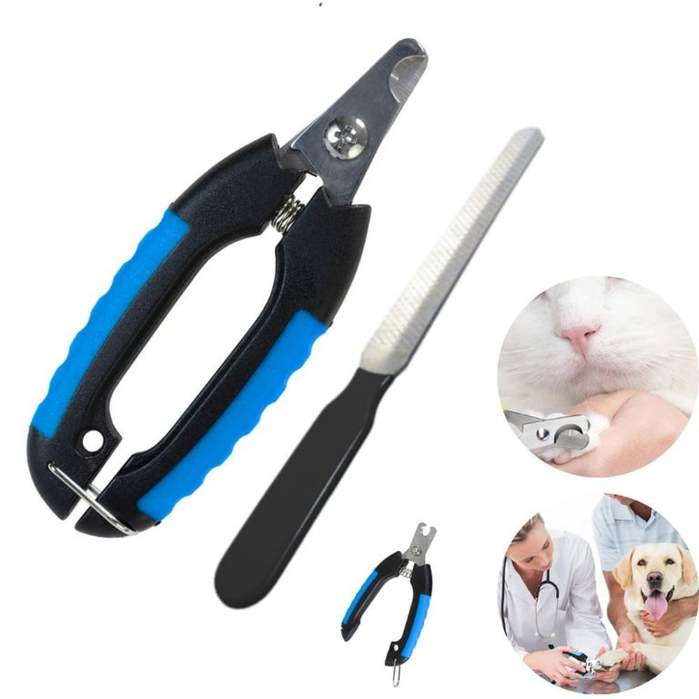 Cortauñas para Mascotas con Lima Azul Chico Con-Seguro