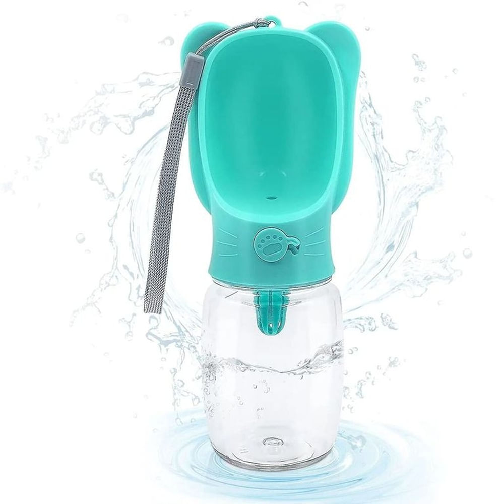 BOTELLA DE AGUA PORTATIL PARA MASCOTAS VERDE - 550 mL
