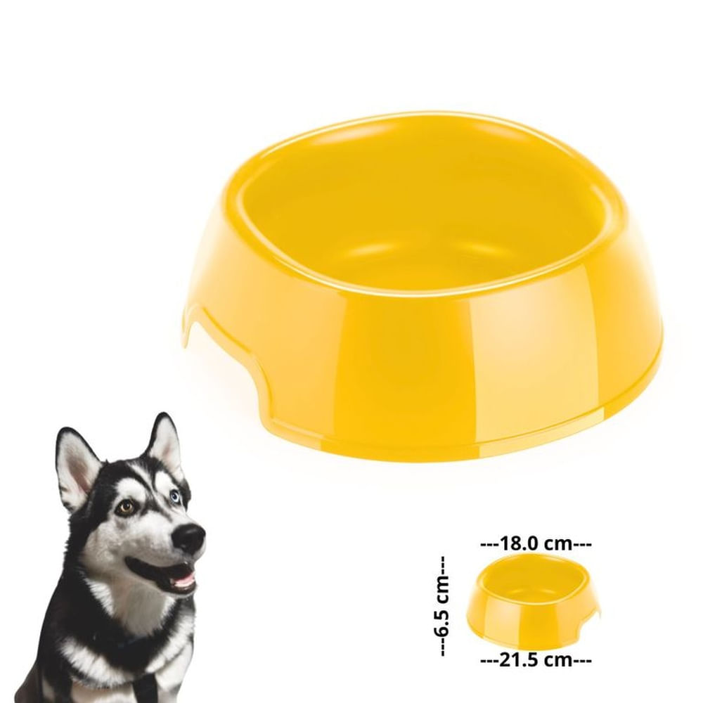 PLATO PARA MASCOTA ESTAMPADO PERRO AMARILLO