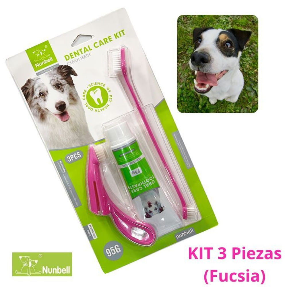 KIT CEPILLO DE DIENTES+PASTA DENTAL PERROS Y MASCOTAS FUCSIA BLANCO VERDE KIT CEPILLO DE DIENTES+PASTA DENTAL PERROS Y MASCOTAS FUCSIA BLANCO VERDE