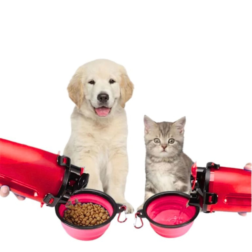 TOMA TODO PORTÁTIL CON DIVISIÓN PARA MASCOTA ROJO