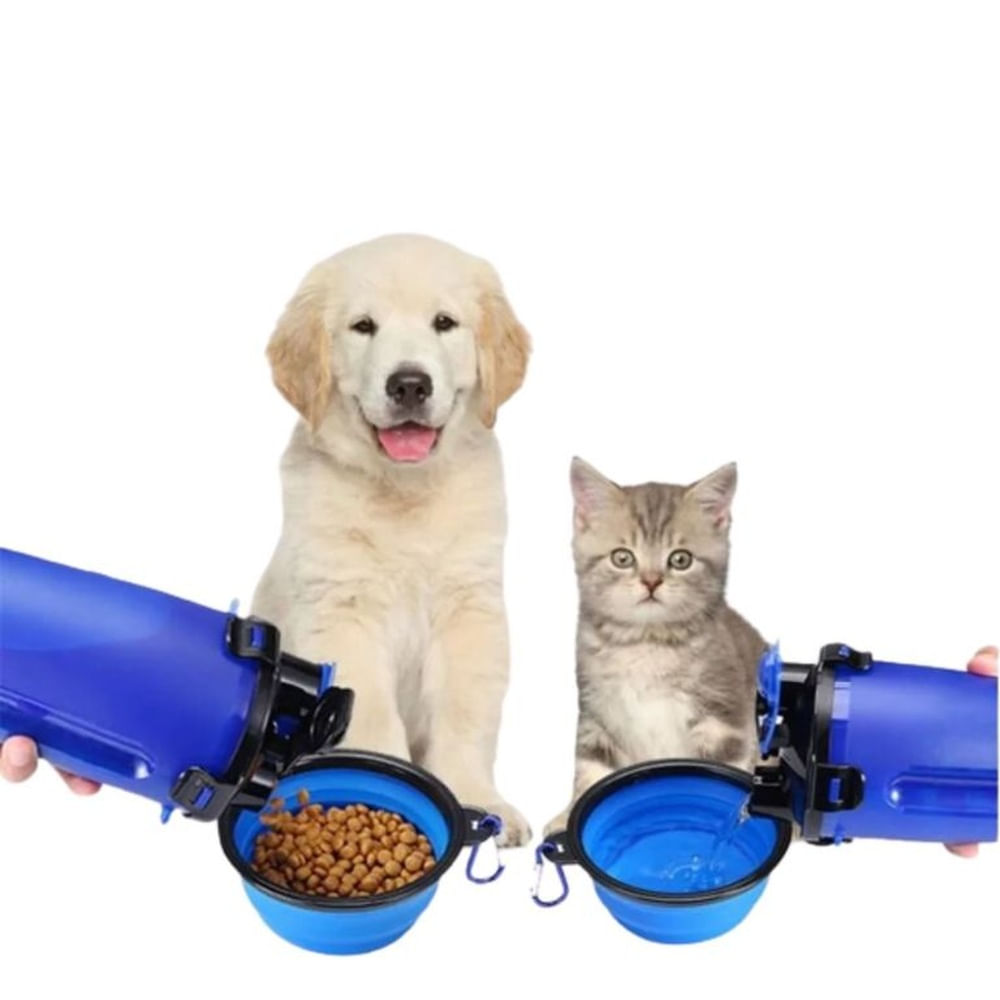 TOMA TODO PORTÁTIL CON DIVISIÓN PARA MASCOTA AZUL