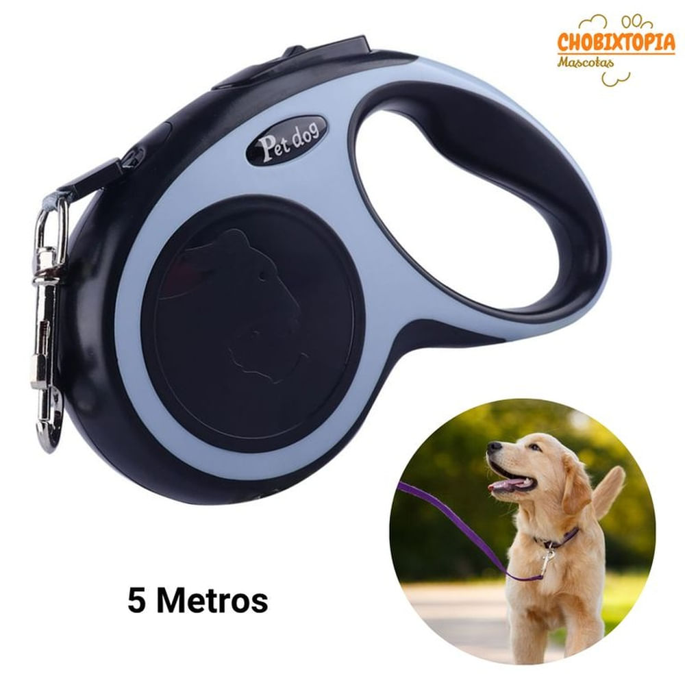 CORREA RETRACTIL DE POLIESTER PARA MASCOTAS NEGRO 5M NEGRO CORREA RETRACTIL DE POLIESTER PARA MASCOTAS NEGRO 5M NEGRO