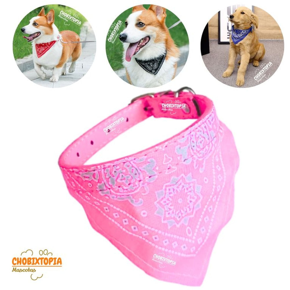 COLLAR BANDANA MASCOTA PERRO - ROSADA ROSADO BEBE COLLAR BANDANA MASCOTA PERRO - ROSADA ROSADO BEBE