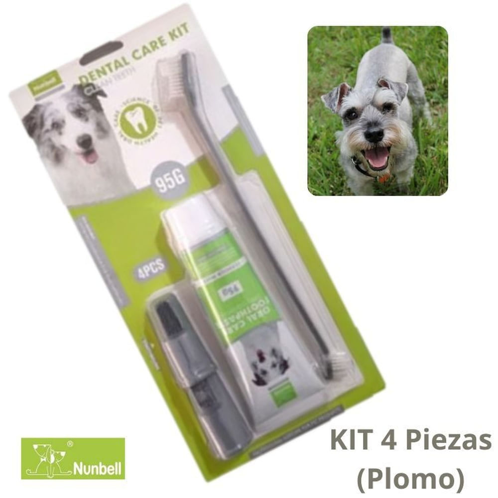 KIT CEPILLO DE DIENTES+PASTA DENTAL PERROS Y MASCOTAS PLOMO BLANCO VERDE KIT CEPILLO DE DIENTES+PASTA DENTAL PERROS Y MASCOTAS PLOMO BLANCO VERDE