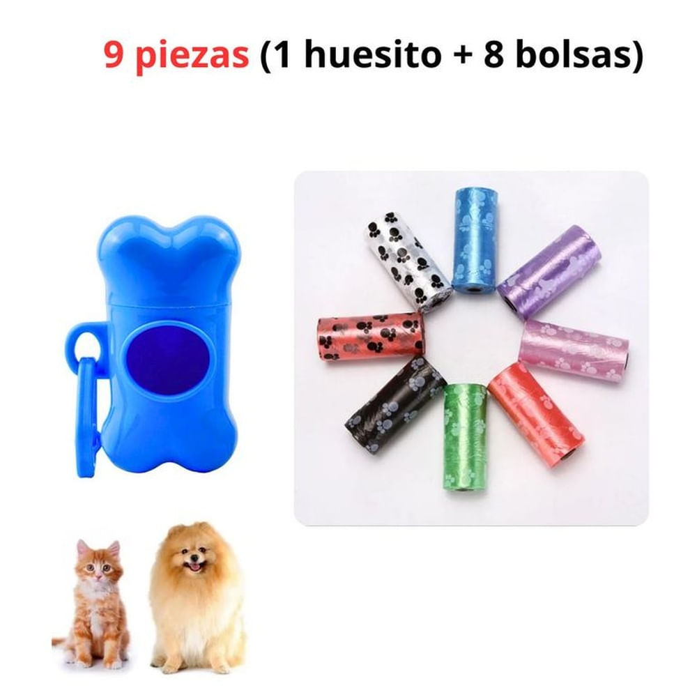 HUESITO PORTA BOLSAS PARA DESECHOS AZUL- CON 7 REPUESTO AZUL HUESITO PORTA BOLSAS PARA DESECHOS AZUL- CON 7 REPUESTO AZUL