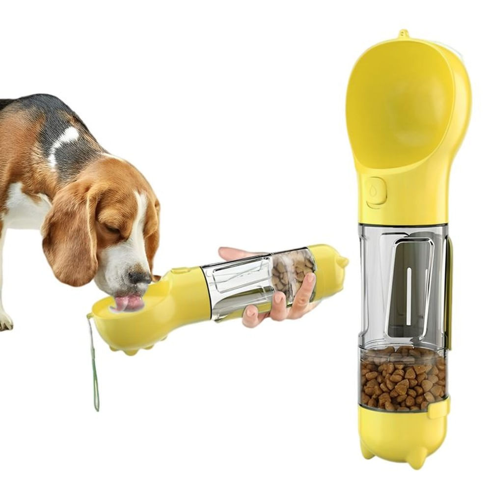 BOTELLA MULTIFUNCIONAL PARA MASCOTA AMARILLO 500 mL