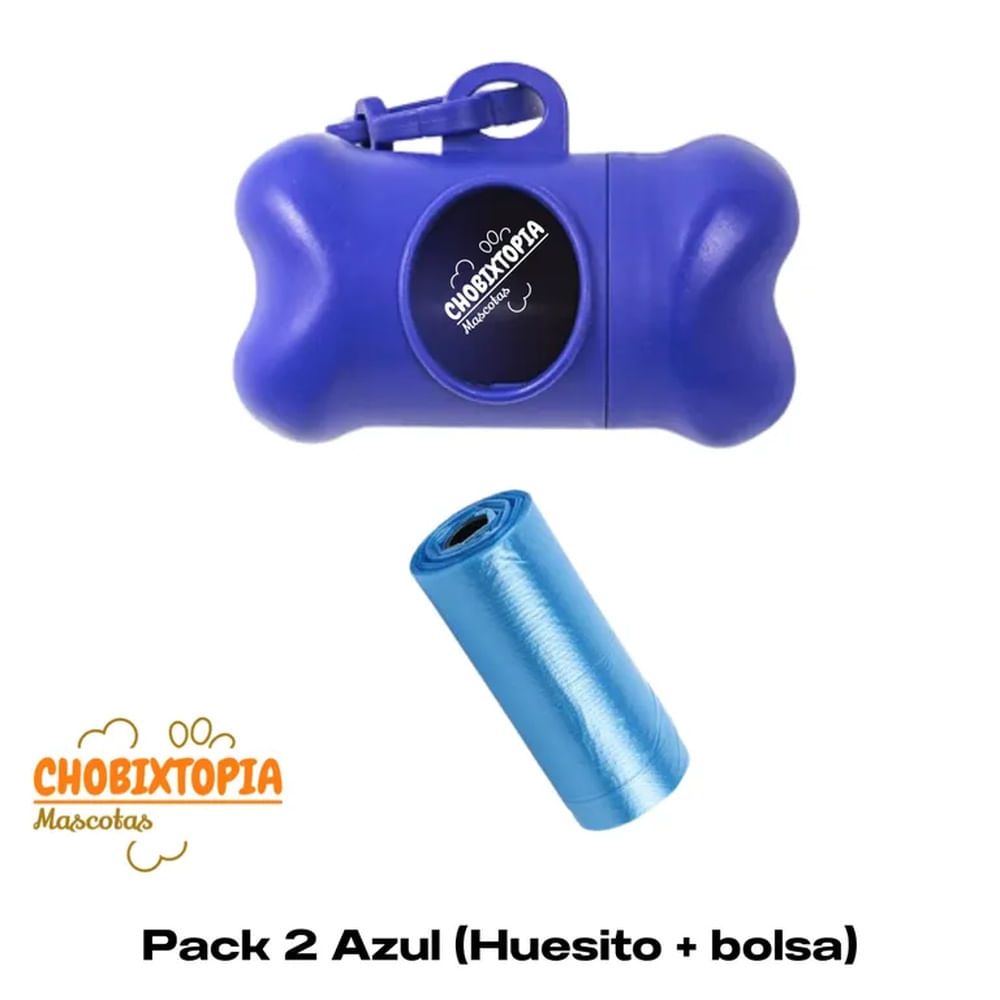 HUESITO PORTA BOLSAS PARA DESECHOS AZUL - CON 1 BOLSA