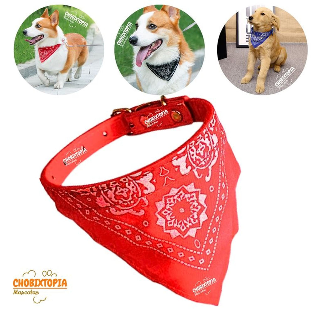 COLLAR BANDANA MASCOTA PERRO - ROJO ROJO COLLAR BANDANA MASCOTA PERRO - ROJO ROJO