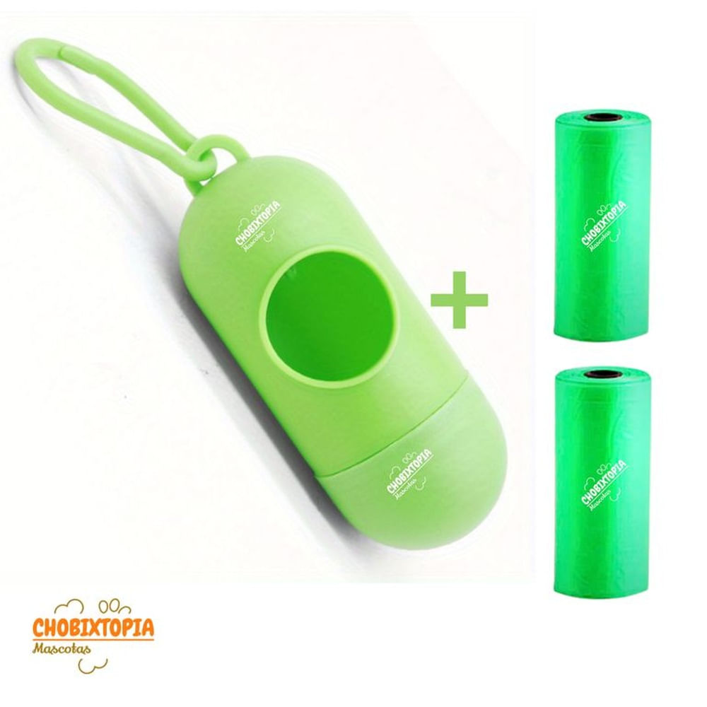 CAPSULA PORTA BOLSAS PARA DESECHOS VERDE - CON 1 REPUESTO VERDE CAPSULA PORTA BOLSAS PARA DESECHOS VERDE - CON 1 REPUESTO VERDE
