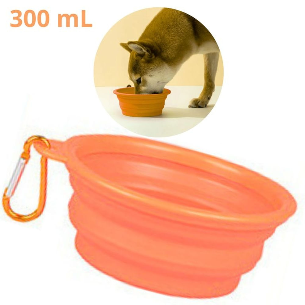 PLATO PORTATIL PLEGABLE PARA MASCOTA - LUCUMA 300 mL