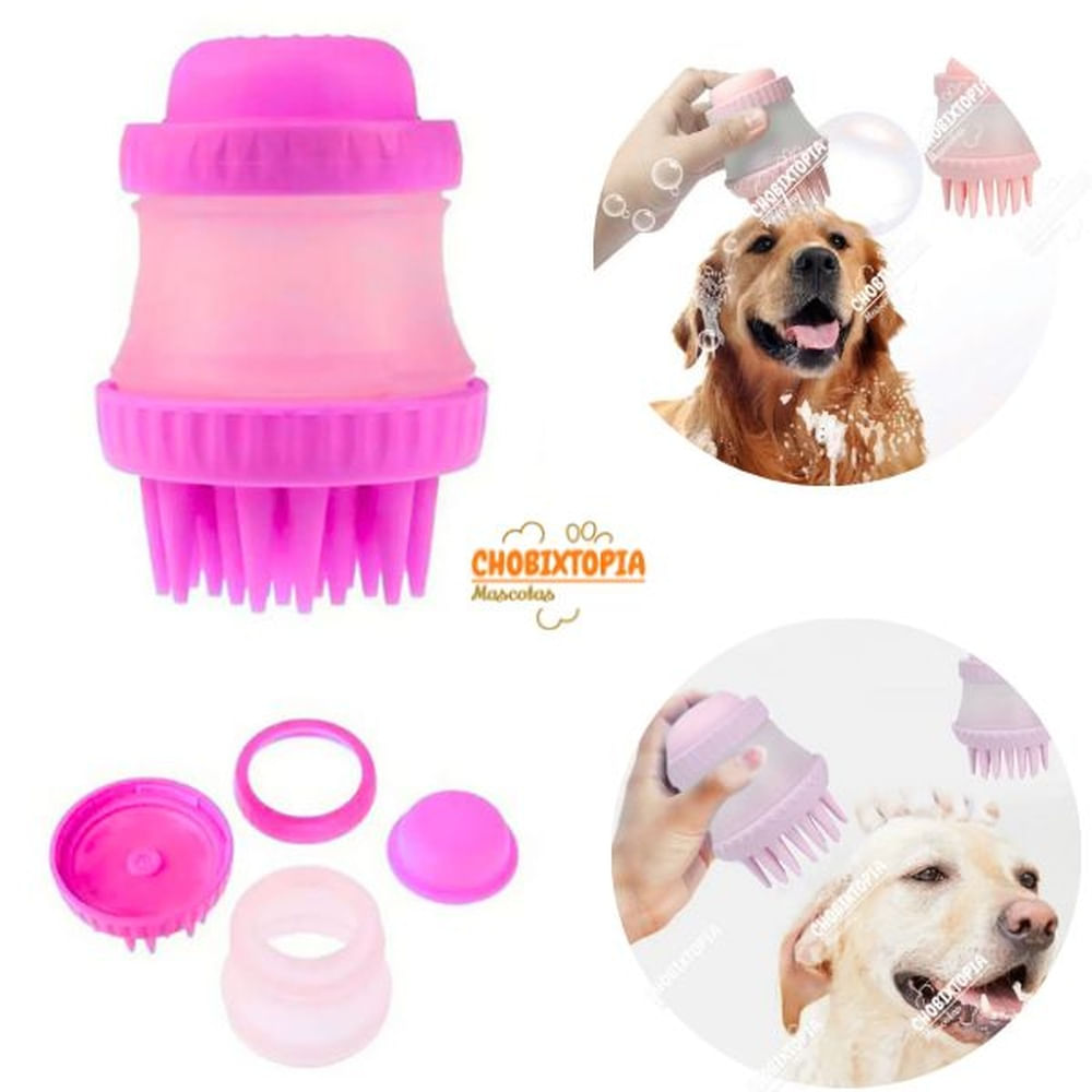 DISPENSADOR DE SHAMPOO-MASAJEADOR PARA PERRO ROSADO BLANCO DISPENSADOR DE SHAMPOO-MASAJEADOR PARA PERRO ROSADO BLANCO