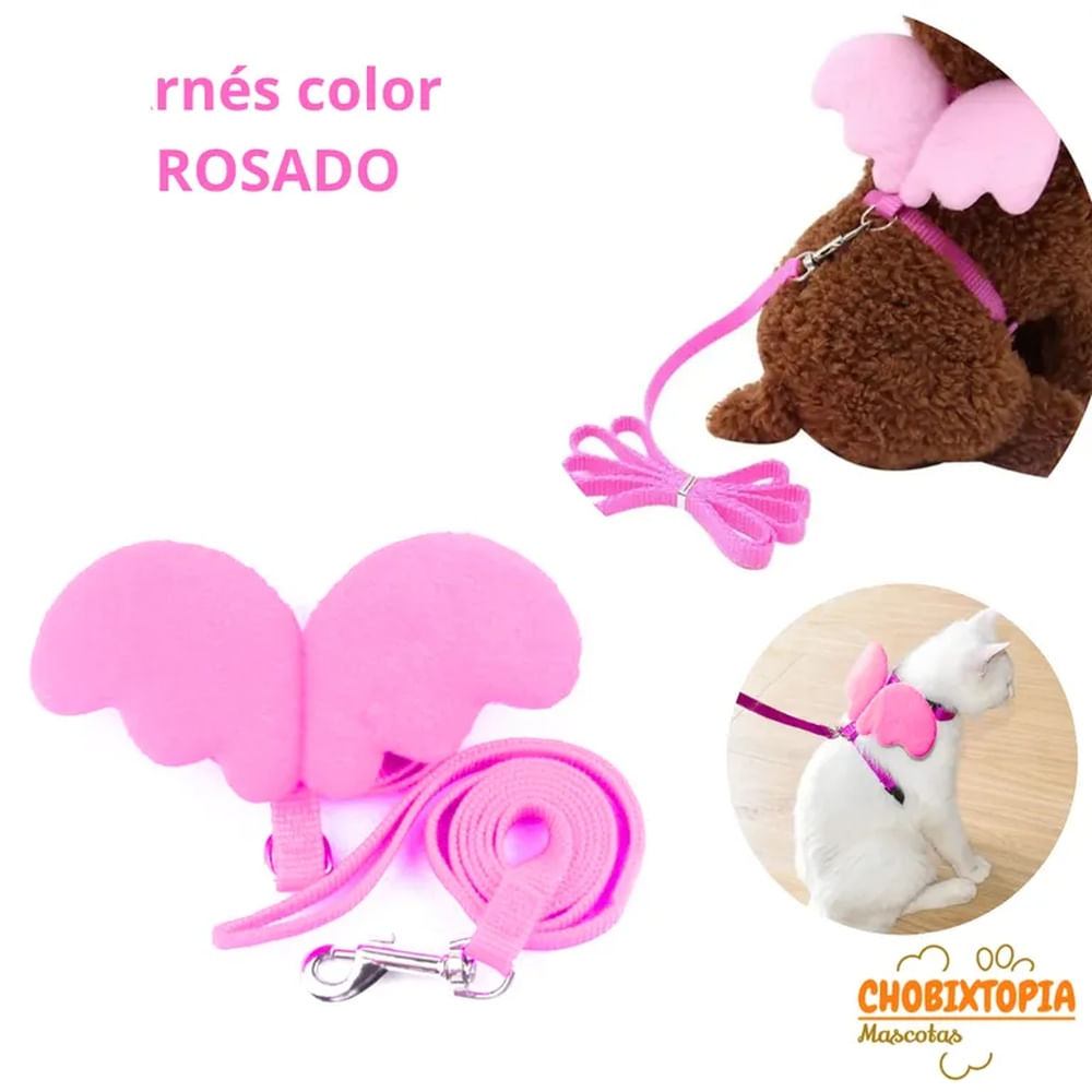 ARNES CON ALAS Y CORREA TALLA XS - ROSADO ROSADO ARNES CON ALAS Y CORREA TALLA XS - ROSADO ROSADO