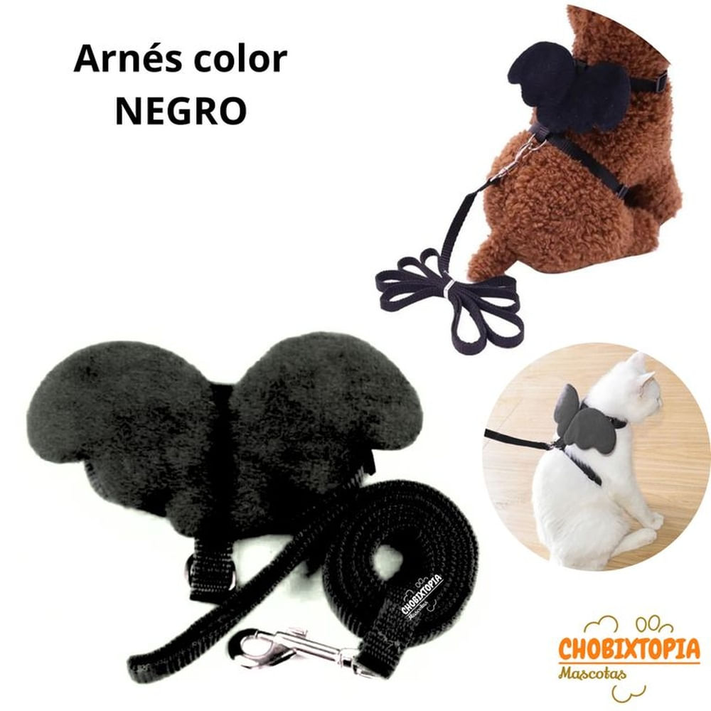 ARNES CON ALAS Y CORREA TALLA XS - NEGRO NEGRO ARNES CON ALAS Y CORREA TALLA XS - NEGRO NEGRO