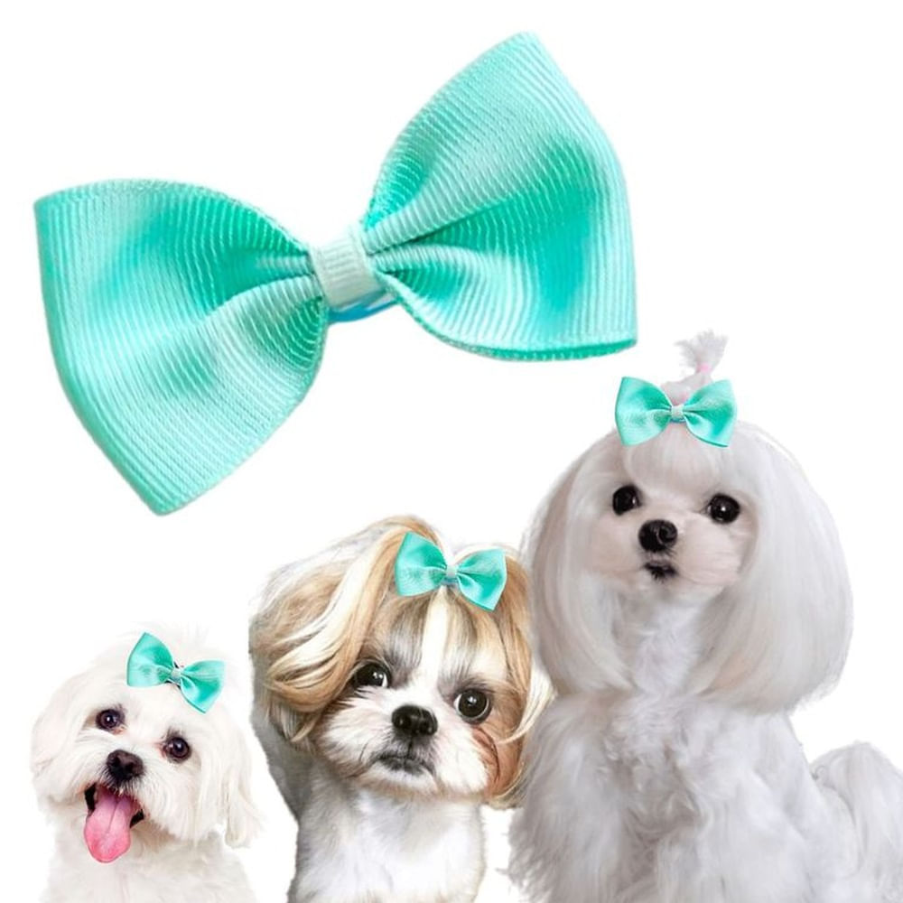 MOÑO PARA MASCOTAS VERDE AGUA - GRANDE