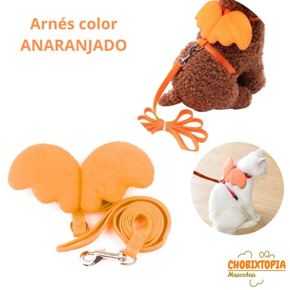 ARNES CON ALAS Y CORREA TALLA XS - ANARANJADO ANARANJADO ARNES CON ALAS Y CORREA TALLA XS - ANARANJADO ANARANJADO
