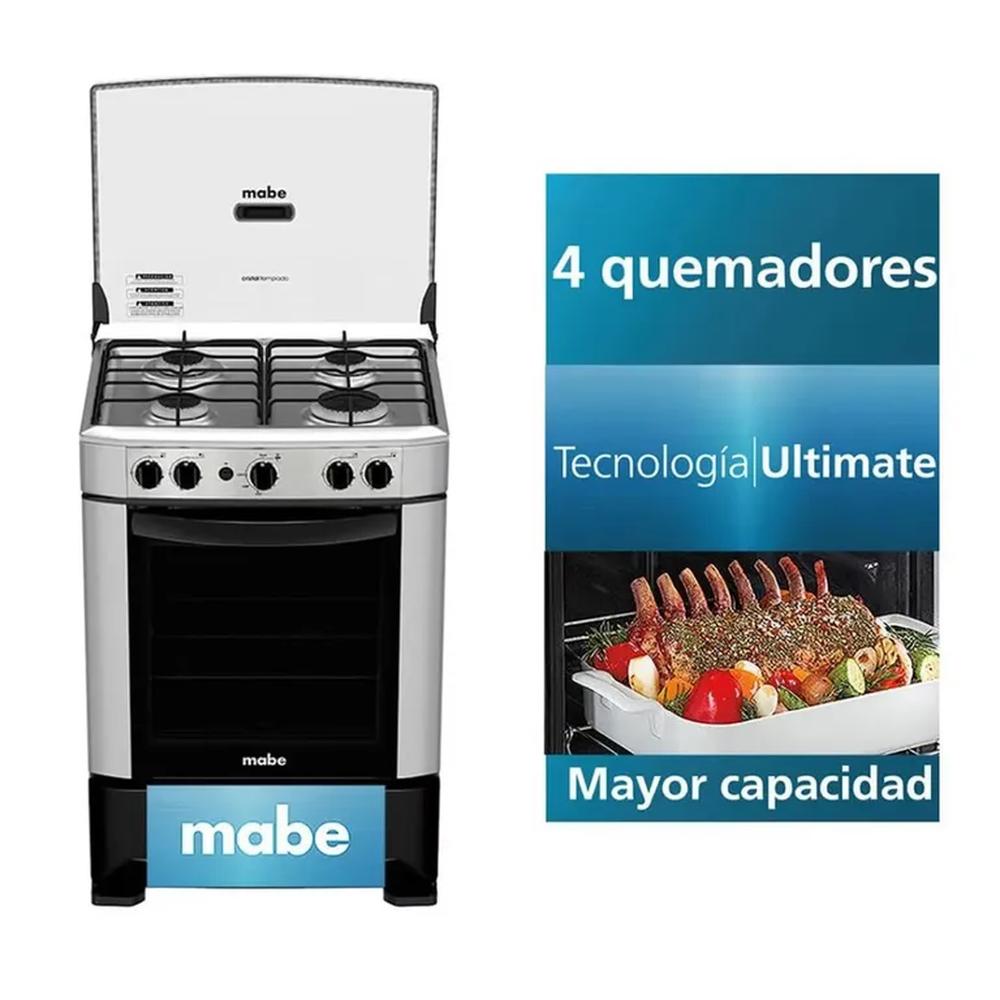 COCINA MABE 4 HORNILLAS INOXIDABLE CMP6012AG0 SILVER