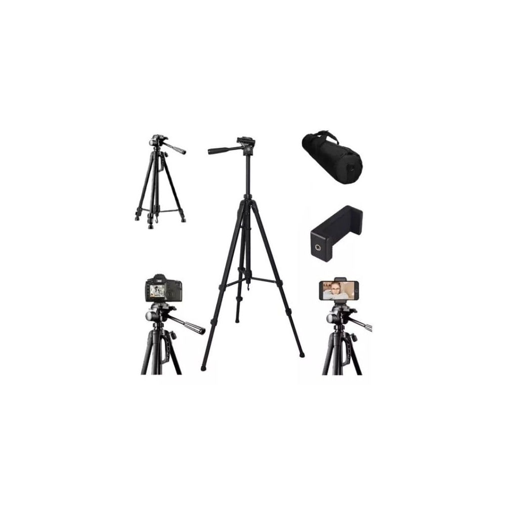 Trípode Profesional 150cm+ Adaptador Celular + Funda