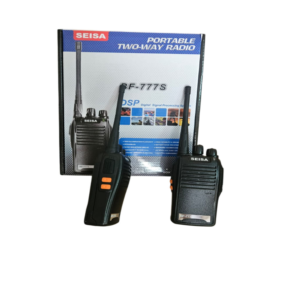 Radio Walkie Talkie Seisa Bf-777s Alcance Promedio 2km Negro