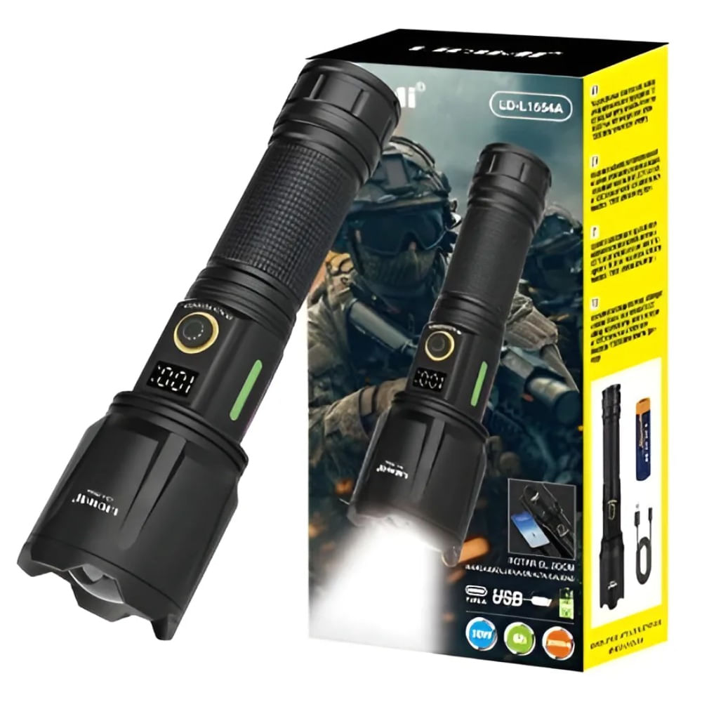 Linterna Led Lidimi Ld-l1554a Potente Y Compacta Negro Blanco