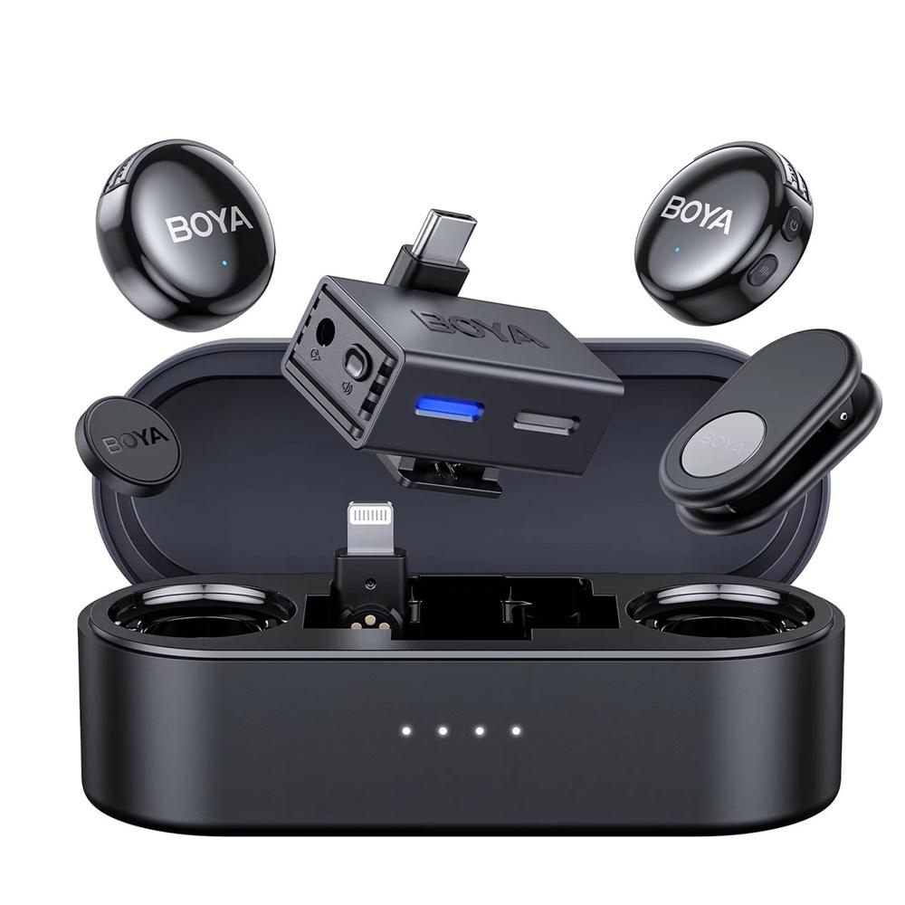 Micrófono Lavalier Inalámbrico Dual Boyalink 3-01 Tipo C y Lightning con cancelación de Ruido